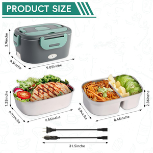 Electric <b>Lunch</b> Box Portable Warmer Heater Heatable Large Capacity Plastic PP Digital Control Eco-Friendly Minimalist Office - Product Image 2