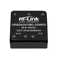 Convertisseur DC-DC isolé Hi-link URB2405YMD-25WR3 URB2412YMD-25WR3 25W, convertisseur DIP régulé à large plage d'entrée 4:1 5/9/12/15/24V