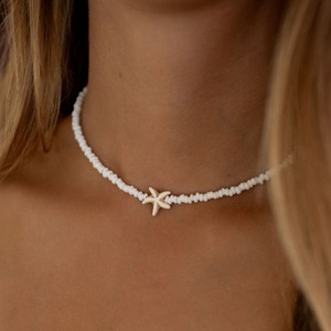 Tidepool <span class=keywords><strong>collier</strong></span> étoile de mer <span class=keywords><strong>Surf</strong></span> plage Boho colliers réglables coquille perlée tour de cou avec tortue océan cadeau - Product Image 1
