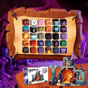 Magnetisch Blok 100Pcs Magnetisch Blok Magnetische Tegels Kids Building Kubus Spel Speelgoed Kerstverjaardag Geschikt Voor Jongens En Meisjes - Product Image 4