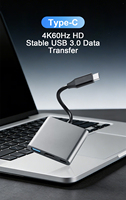 Hub USB C a HDTV 3 en 1, 4K 60Hz, PD100W, Salida de 85W, USB3.0 5Gbps, Aluminio Compacto, Entretenimiento en Casa, TV para MacBook, Windows Phone