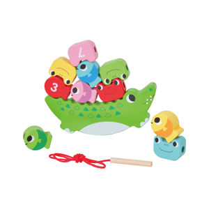 Equilibrio de madera Apilamiento Rompecabezas Juguete Juego de cuerdas Montessori para niños - Product Image 3