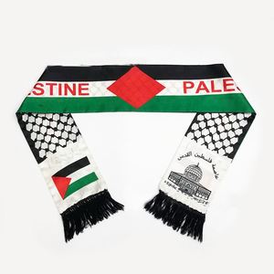 Diseños Personalizados de Bufandas Palestinas, Regalos Árabes, Pañuelo Palestino, Bufanda de Satén con Mapa y Bandera de Palestina - Product Image 6