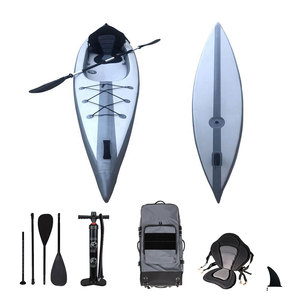 Kayak de pêche gonflable 2 places en PVC Drop Stitch, type Sit-in, pour la pêche en mer, capacité 180 kg, personnalisable en usine, stable - Product Image 3