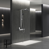 Robinetterie de douche moderne en laiton chromé avec jets de massage, ensemble de douche pour villas