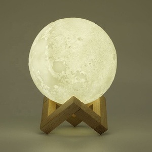 Lámpara De Luna recargable por USB, luz de noche Led, Interruptor táctil creativo, luz de luna de impresión 3D para decoración de dormitorio, regalo de cumpleaños - Product Image 3