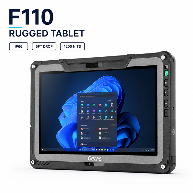 Getac F110 11.6-Inch Industrial Rugged Tablet Laptop IPS Touchscreen Intel Core I5-8365 8GB RAM 256GB SSD Windows 10 Pro New