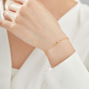 Dylam Stylish Women Fine Jewelry <b>Bangle</b> <b>Bracelets</b> 925 Sterling <b>Silver</b> Evil Blue Eye Sapphire 5A Zirconia Link Chain <b>Bracelet</b> - Product Image 5