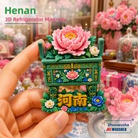 Jiwa Puisi Seorang Orang Tionghoa Magnet Kulkas Kustom Rumah Kayu Batik Etnis Miao Guizhou Stiker Magnetik 3D untuk Perjalanan