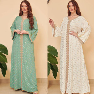 Yibaoli - Abaya Kaftan Dubái, Caftán Femenino Bordado con Estampado Dorado, Kaftán Marroquí al por Mayor - Product Image 2