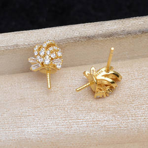 อุปกรณ์ DIY ต่างหูเงินแท้ S925 แบบปกปิด พร้อมทอง 14K ชุบ 9-10 บาโอโถว ขนาด 3 มม. - Product Image 3