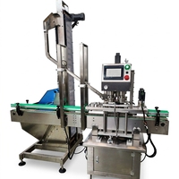 Machine de capsulage automatique à 4 roues avec servomoteur pour bouteilles en plastique et en verre