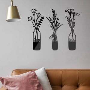 3D Flower Vase <b>Mirror</b> <b>Wall</b> Stickers DIY Acrylic <b>Wall</b> Sticker Living Room Bedroom Decoration Self-adhesive <b>Mirror</b> Stickers 3pcs - Product Image 5
