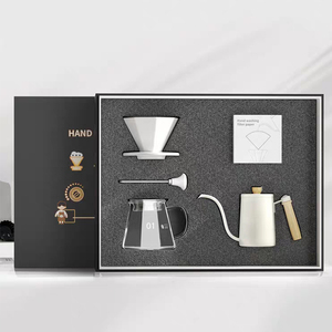 HonGe nero all'ingrosso Logo personalizzato Premium cartone carta <span class=keywords><strong>regalo</strong></span> <span class=keywords><strong>casa</strong></span> tenere macchina da caffè manuale scatola di imballaggio Set - Product Image 4
