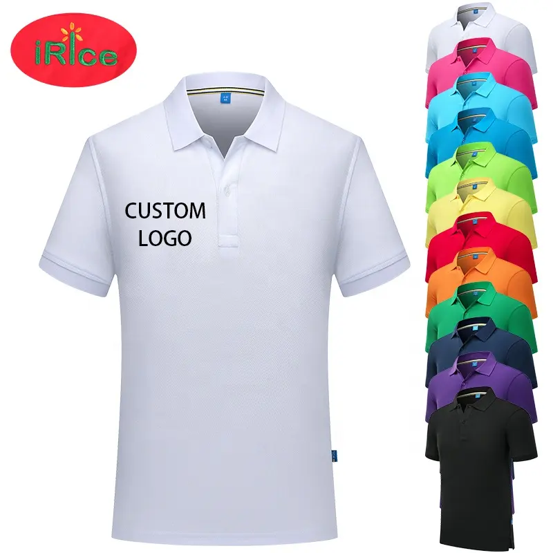 Рубашка-поло с вышивкой на заказ, Мужская однотонная хлопковая Футболка-поло с принтом логотипа