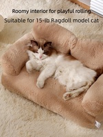 Lit pour chien et chat XL en fausse fourrure douce et 100% fibres de coton - Housse amovible lavable, coussin à haute résilience, design moderne