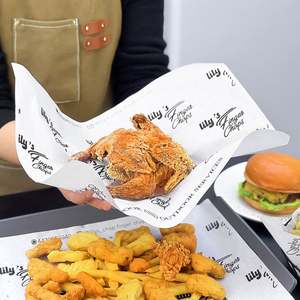 Customized Biodegradable Eco-Friendly Recyclable Greaseproof Waterproof Disposable Hamburger Sandwich Fast Food Wrapping <b>Paper</b> - Product Image 4