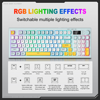 ONIKUMA G80 Keyboard membran, sangat tenang 94 tombol, tiga Mode nirkabel/kabel gigi biru 2.4GHZ PC Laptop kompatibel