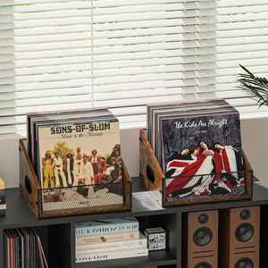 Organisateur de bureau pliable classique en métal, type support, pour disques vinyles, albums, livres et dossiers - Product Image 5