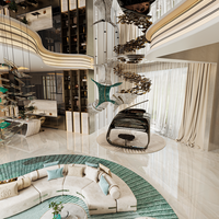 Service de rendu 3D de villas contemporaines, design d'intérieur avec mobilier de luxe sur mesure, solution clé en main