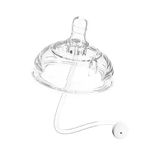 Silicone straw sippy sipper teat Baby wide neck Training bottle Nipple with Gravity Ball for Comotomo Bottle