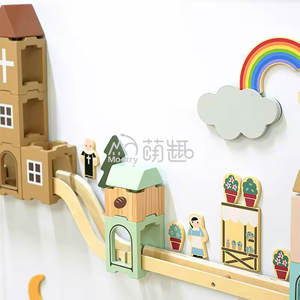 Moetry Nouveau Design Jouet Mural STEM pour Enfants Mini Ville Thème Blocs <span class=keywords><strong>de</strong></span> <span class=keywords><strong>Construction</strong></span> Magnétiques en Bois Montessori Garderie Intérieur - Product Image 2