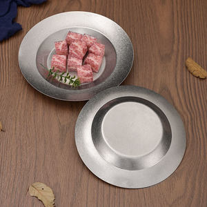 Plato Redondo Profundo de Acero Inoxidable 304 para Servir Filetes y Postres, Vajilla de Estilo Industrial - Product Image 2