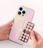 Support de téléphone portable magnétique en silicone avec logo personnalisé, ventouse miroir, support de téléphone portable portable avec ventouse