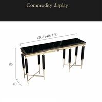 Table d'entrée en acier inoxydable pour couloir Tv, meuble de luxe moderne, nouveau Design italien, couleur or, Console télé en verre noir