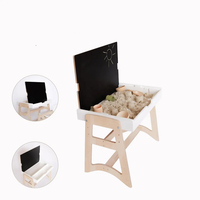 Table sensorielle multifonction en bois pour enfants, table de jeu réglable pour tout-petits avec couvercle tableau noir pour le sable et l'eau