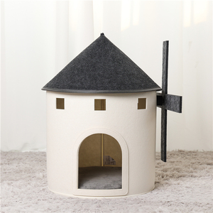 House Cat Cat Windmill Pet Beds Eco-Friendly Novelty Design Washable Pet Safe House Diy Pet House Indoor With Cat Dog Toys