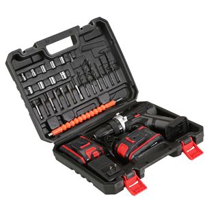 Set <span class=keywords><strong>Trapano</strong></span> <span class=keywords><strong>Avvitatore</strong></span> a Percussione a <span class=keywords><strong>Batteria</strong></span> Senza Fili 48V ad Alta Coppia Kit Cacciavite Elettrico Ricaricabile Portatile per Uso Domestico - Product Image 2