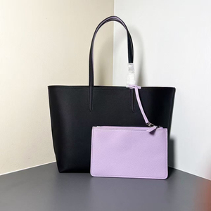 Ensemble de Sacs à Main IStapromo pour Femme, Sac d'Épaule de Luxe en PVC à Motif Crocodile, Grand Cabas de Grande Capacité, Noir et Violet - Product Image 3