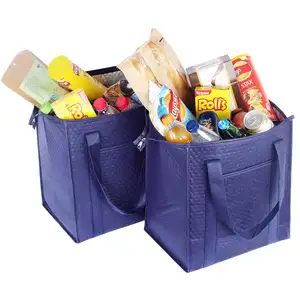 Bolsa de entrega de alimentos portátil aislada reutilizable, bolsa de almuerzo fresca no tejida para llevar comida