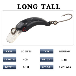 Mini appât flottant à manivelle 4cm 1.4g Micro <span class=keywords><strong>leurre</strong></span> Ultra léger avec hochet pointu crochet unique pour truite panfish <span class=keywords><strong>gardon</strong></span> - Product Image 3