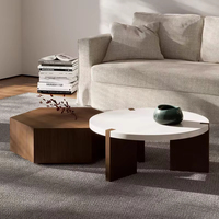 Table d'appoint moderne et minimaliste pour salon - Combinaison de table basse ronde de luxe nordique
