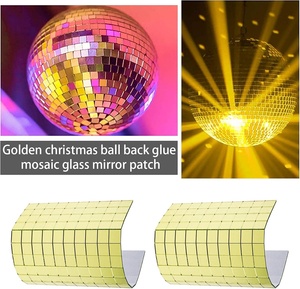 Mini Piastrelle <span class=keywords><strong>a</strong></span> Mosaico Quadrate in Vetro, <span class=keywords><strong>Specchio</strong></span> Dorato Autoadesivo per Fai da Te, Decorazione Natalizia <span class=keywords><strong>a</strong></span> Sfera 10x10 - Product Image 2