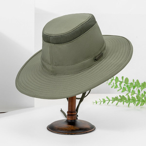 Sombrero de Sol de Ala Ancha con Correa para la Barbilla, Estilo Safari, Sombrero de Malla, Ajustable, Plegable, para Senderismo, Playa y Pesca - Product Image 2