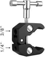 Pince à crabe multifonctionnelle avec installation de mini rotule 1/4 vis adaptée au moniteur de terrain LCD/Flash/Gopro/caméra d'action