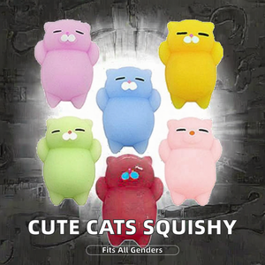 Anab Gift International Kawaii Plüsch Langsam Aufsteigendes Squishy Quetschspielzeug Niedliche Katzen Mini Fidget-Spielzeug Stressabbau-Spielzeug für Kinder Mehrfarbig - Product Image 2