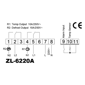ZL-6220A, डिजिटल, थर्मोस्टेट, तापमान नियंत्रक, कोल्ड स्टोरेज तापमान नियंत्रक, Lilytech - Product Image 4