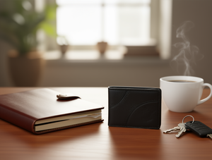 Portafoglio da Uomo in Vera Pelle, Chiusura a 7 Pieghe, Stile Minimalista Corto, Ideale come Regalo - Product Image 2