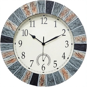 Analog <strong>Outdoor</strong> Thermometer Wall <strong>Clock</strong> 13 Inch <strong>Waterproof</strong> Silent Non-Ticking Battery Operated Decor for Patio - Product Image 4