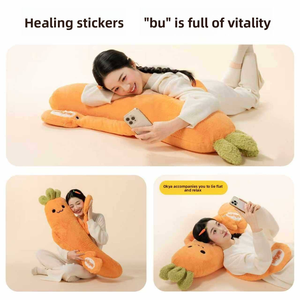 Coussin chauffant vibrant en peluche lesté Carrot King pour filles et femmes enceintes, idéal pour câliner et masser les jambes - Product Image 6