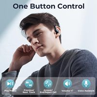 Headset T19 Best Seller, Earbuds Nirkabel, Waktu Putar Lama, Earbuds IPX7, Earphone Olahraga, Earhook Over-Ear untuk Olahraga