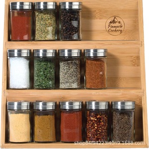 Estante de especias de madera Pinnacle Cookery de 3 niveles, organizador de encimera para especias, café y té - Product Image 4