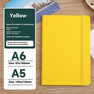 Carnet A6 personnalisable en cuir PU, couverture rigide, petit format, journal en cuir PU pas cher, agenda professionnel pour fournitures scolaires - Product Image 5