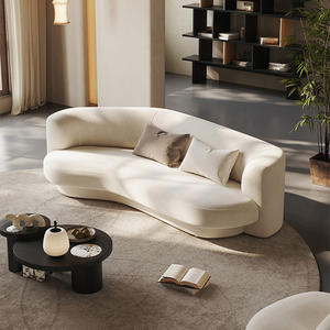 โซฟาผ้าสีครีมสไตล์<span class=keywords><strong>โม</strong></span><span class=keywords><strong>เดิ</strong></span><span class=keywords><strong>ร์</strong></span><span class=keywords><strong>น</strong></span>มิ<span class=keywords><strong>น</strong></span>ิมอล ดีไซ<span class=keywords><strong>น</strong></span>์โค้งม<span class=keywords><strong>น</strong></span>แบบวาบิซาบิ สำหรับ<span class=keywords><strong>ห้อง</strong></span><span class=keywords><strong>น</strong></span>ั่งเล่<span class=keywords><strong>น</strong></span>ขนาดเล็ก หุ้มด้วยหนังแท้และฟองน้ำ - Product Image 2