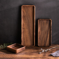 Plateau de rangement en bois laqué de style Japandi, forme personnalisable, pour la maison et la cuisine