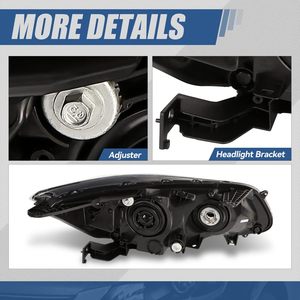 Conjunto de Faros Delanteros Negros Más Vendidos, Faros Delanteros Halógenos Compatibles con Honda Accord 2013-2015 - Product Image 1